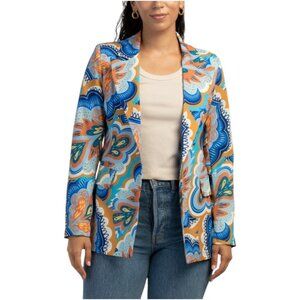 VENTI Made In Italy Paisley Print Single Button Blazer